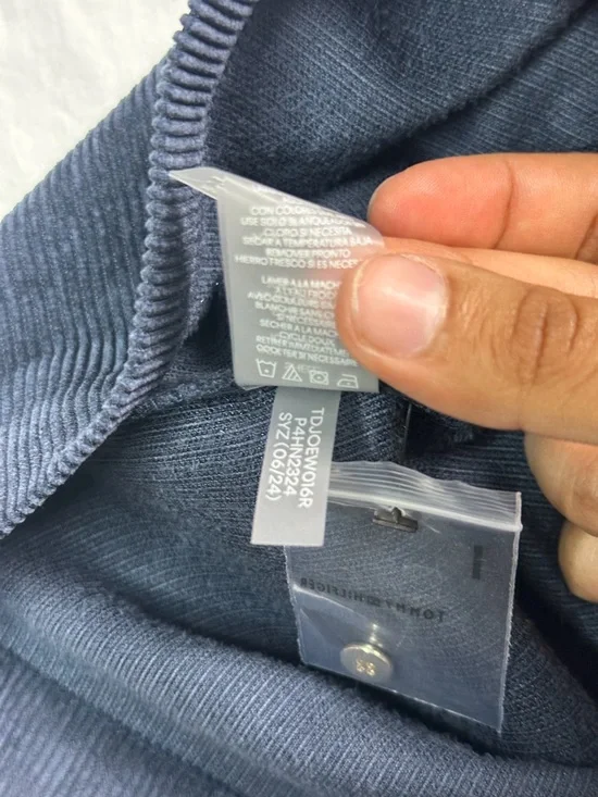 💙 Tommy Hilfiger Blue Corduroy Belted Shirt Dress Sz 6 8867-10 💙 - Picture 10 of 16